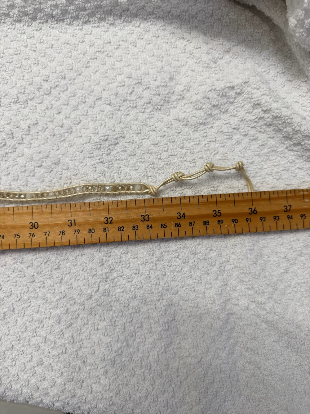Victoria Emerson Crystal White/Ivory Leather Wrap Bracelet NWOT - Picture 5 of 8